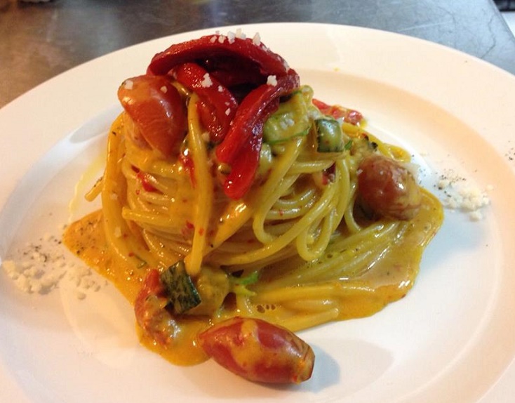 Spaghetto alla carbonara vegetariana